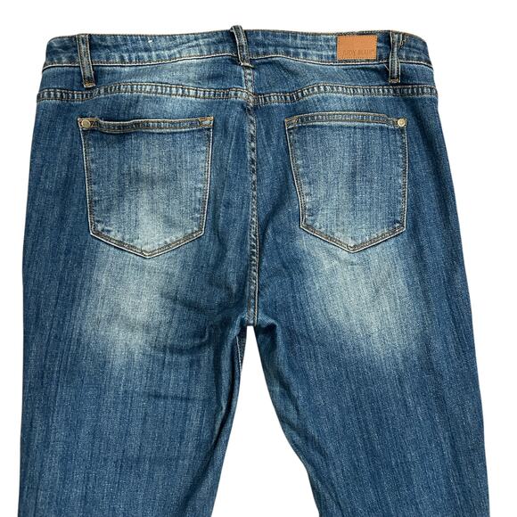 Judy Blue I'm So Frayed Cropped fit Jeans 15 / 32 Blue Mid Rise Boho Hippie - Picture 4 of 10